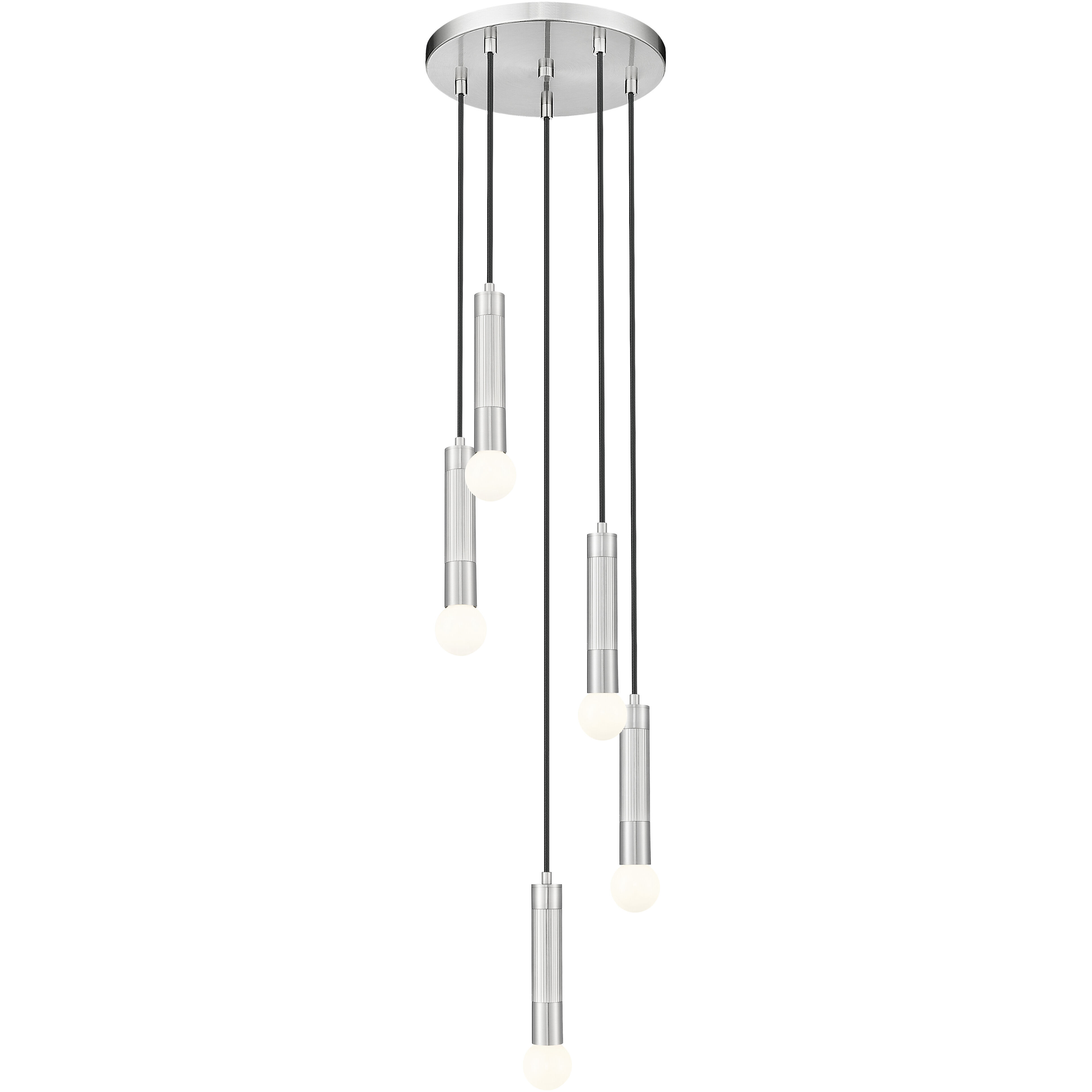 Stari 5 Light 12 inch Brushed Nickel Chandelier Ceiling Light