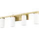 Danica 4 Light 29.5 inch Modern Gold Bath Vanity Light Wall Light