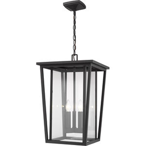 Seoul 3 Light 14 inch Black Outdoor Chain Mount Ceiling Fixture