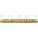 Callista 5 Light 47 inch Rubbed Brass Vanity Wall Light