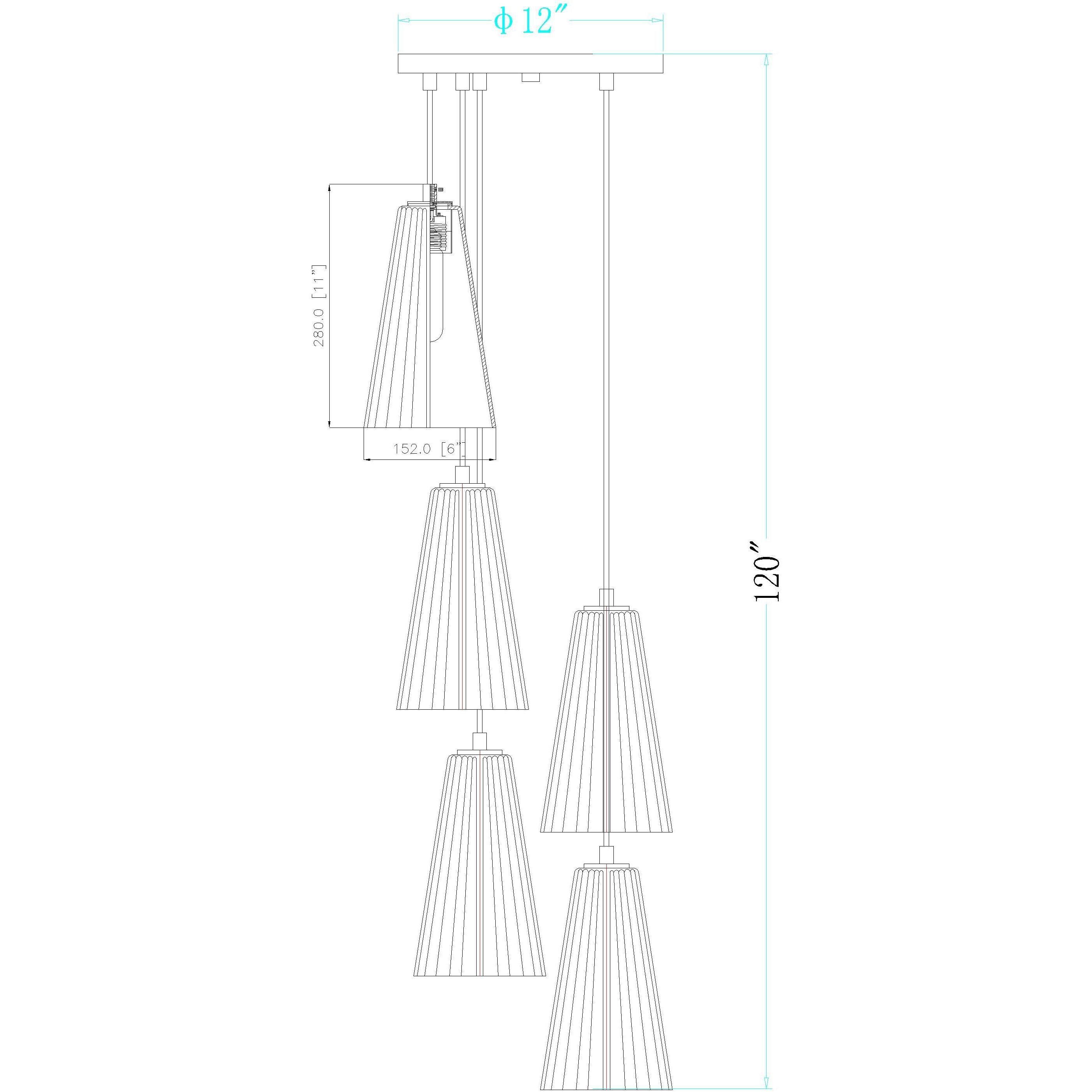 Farrell 5 Light 12 inch Modern Gold Chandelier Ceiling Light