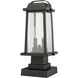 Millworks 2 Light 17.75 inch Black Outdoor Pier Mounted Fixture
