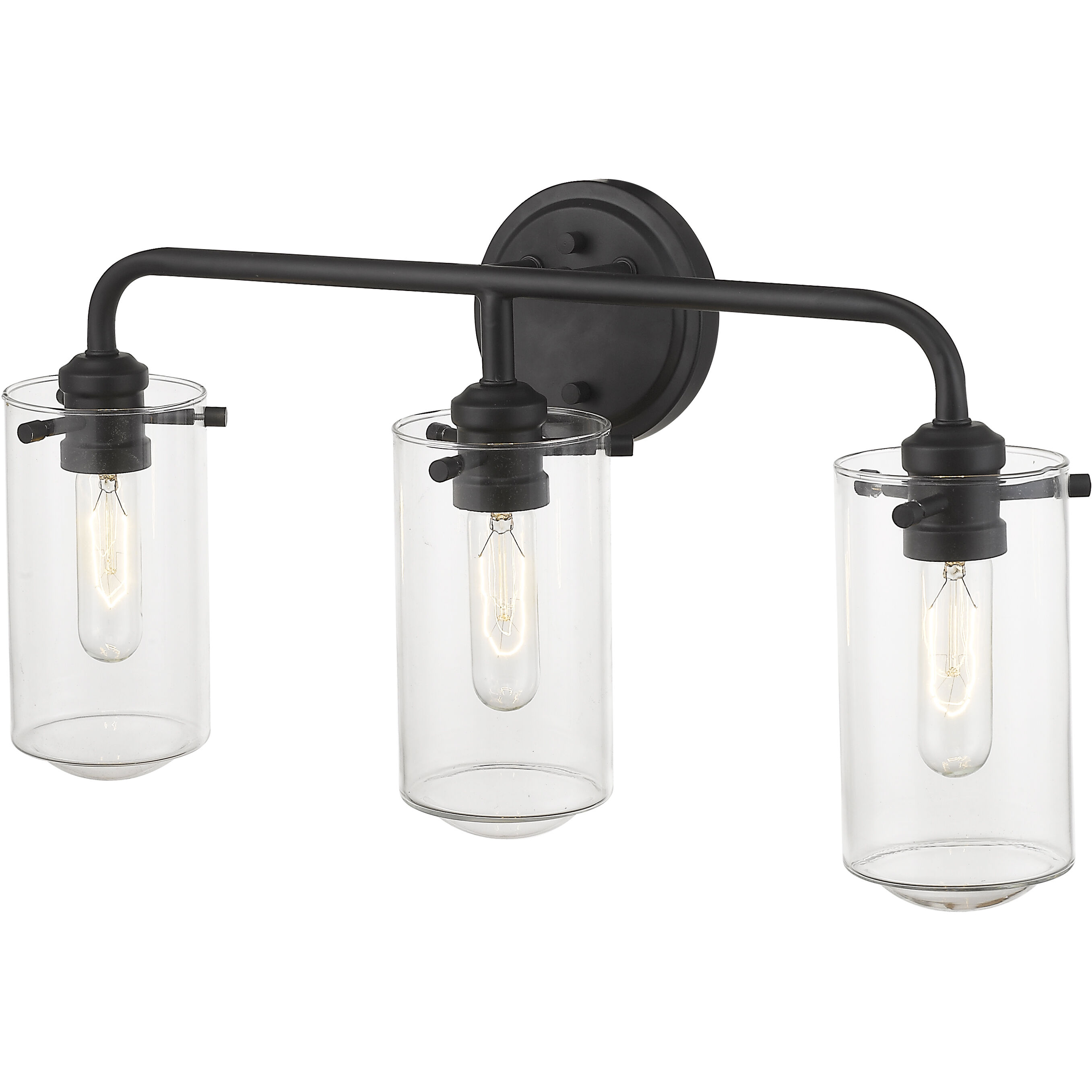 Delaney 3 Light 22 inch Matte Black Vanity Wall Light