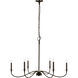 Arrington 6 Light 42 inch Matte Black Chandelier Ceiling Light