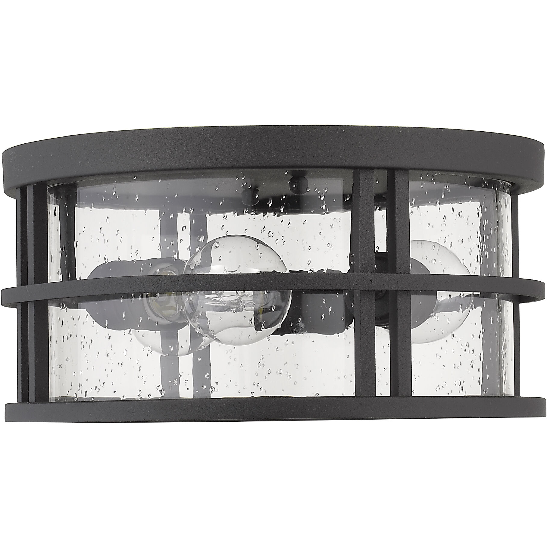 Jordan 3 Light 12 inch Black Outdoor Flush Mount