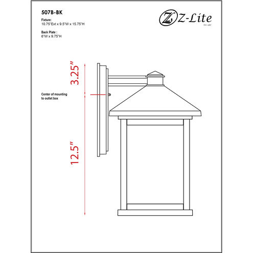 Holbrook 1 Light 15.75 inch Black Outdoor Wall Light in White Seedy Glass
