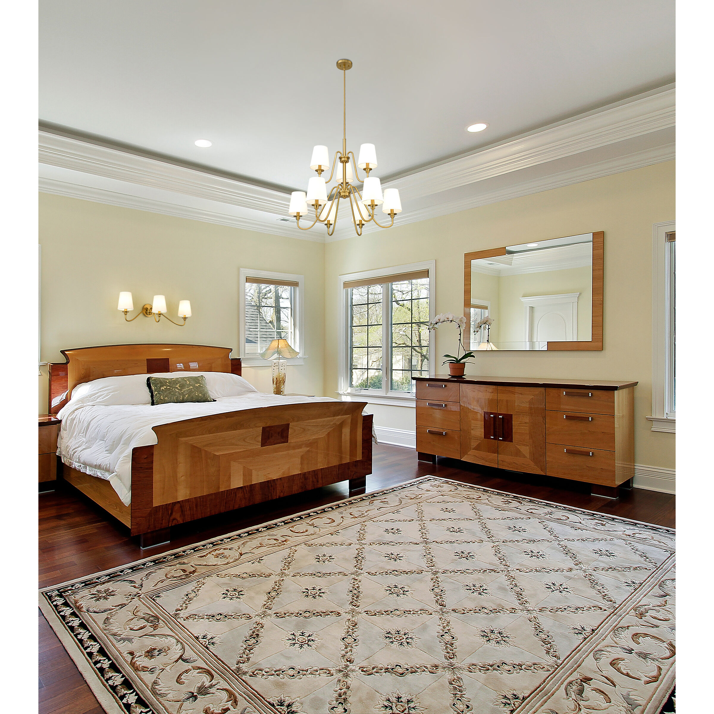 Gianna 9 Light 32 inch Modern Gold Chandelier Ceiling Light