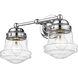 Vaughn 2 Light 15.5 inch Chrome Vanity Wall Light