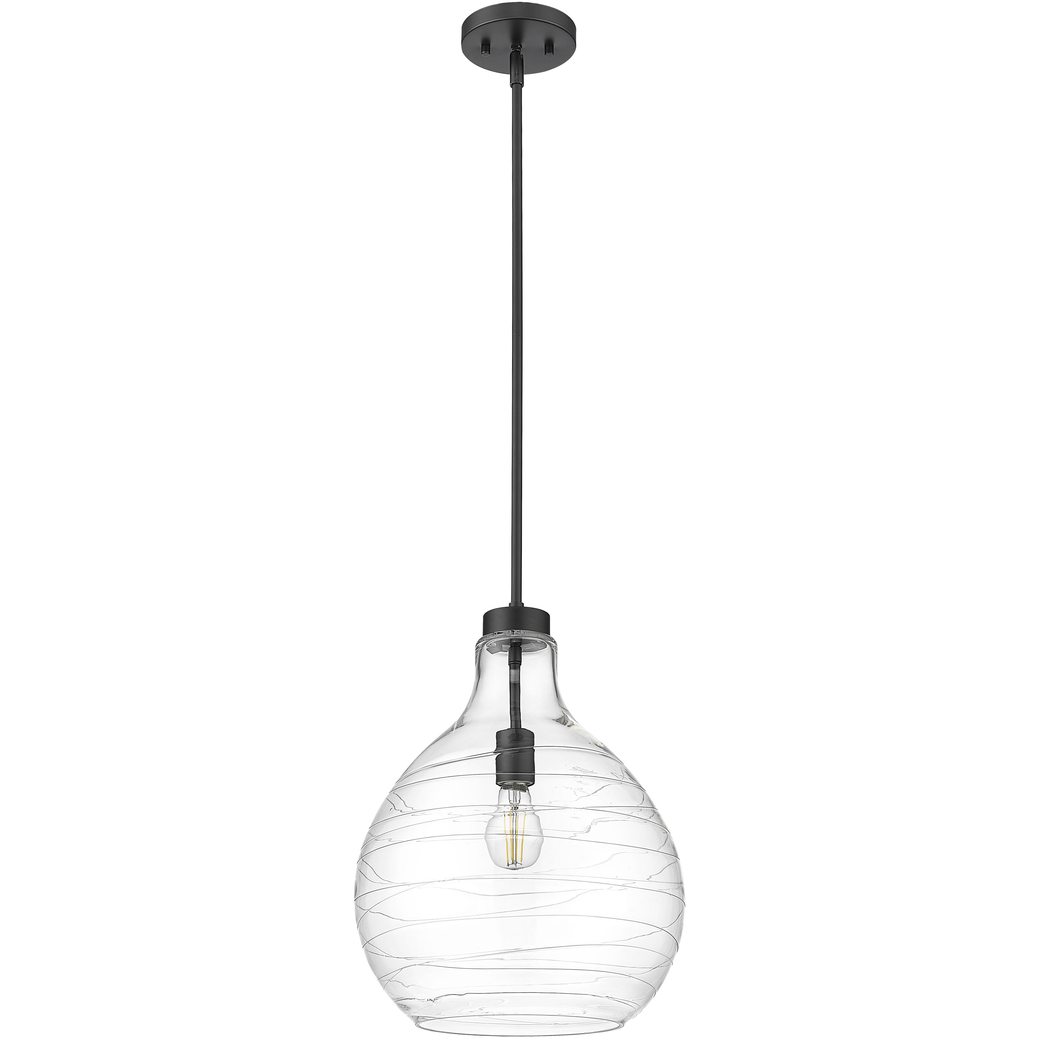 Bon Air 1 Light 13 inch Matte Black Pendant Ceiling Light