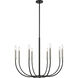 Haylie 8 Light 32.5 inch Matte Black and Brushed Nickel Chandelier Ceiling Light