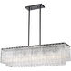 Glacier 5 Light 42.75 inch Matte Black Linear Chandelier Ceiling Light