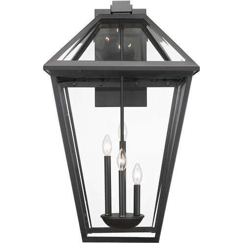 Talbot 4 Light 33 inch Black Outdoor Wall Light