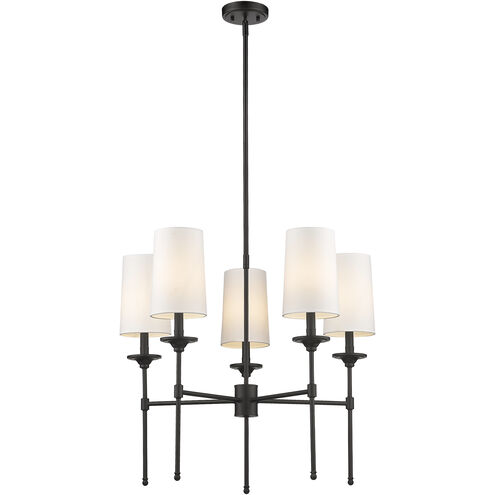 Emily 5 Light 28 inch Matte Black Chandelier Ceiling Light