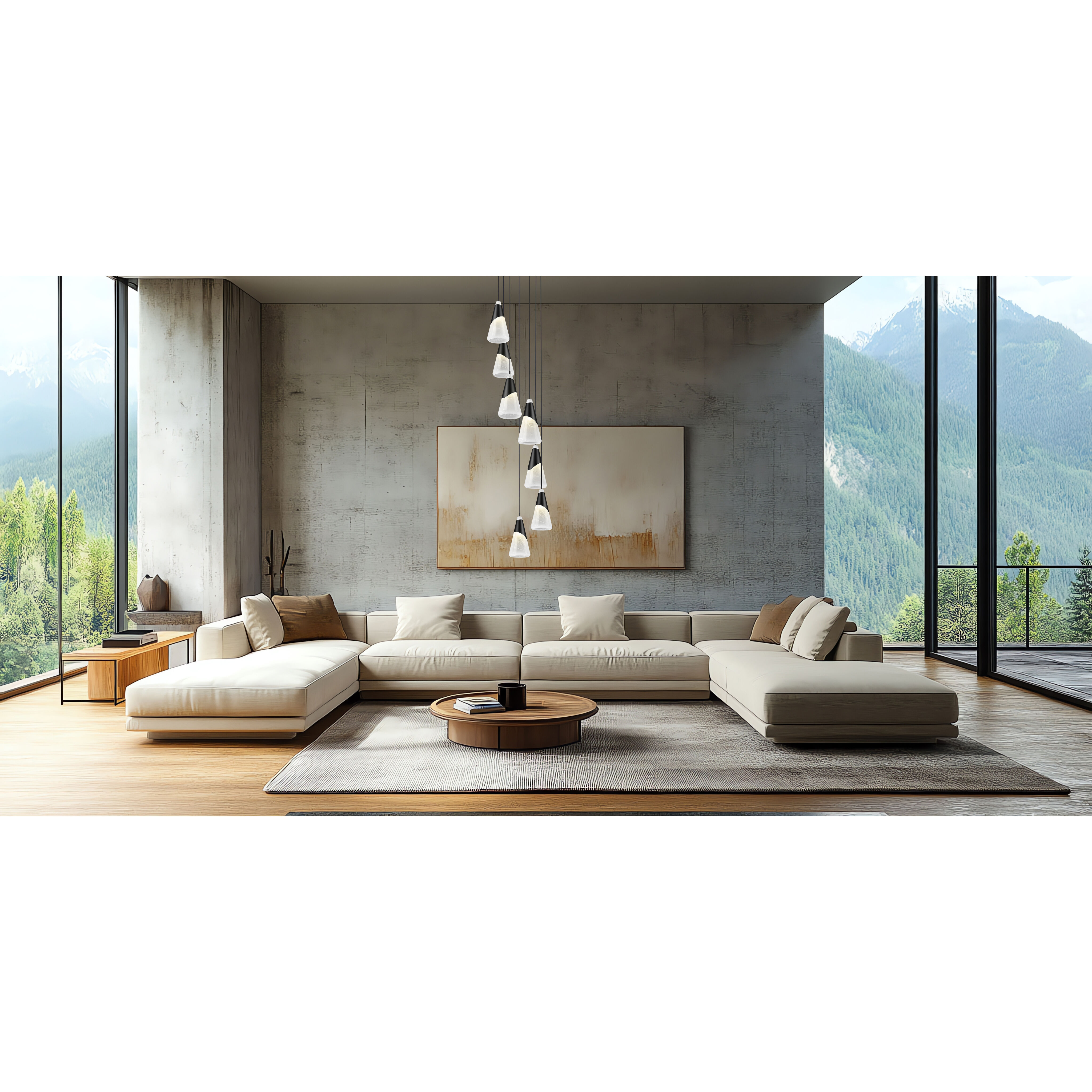 Aimie 7 Light 18 inch Matte Black Chandelier Ceiling Light