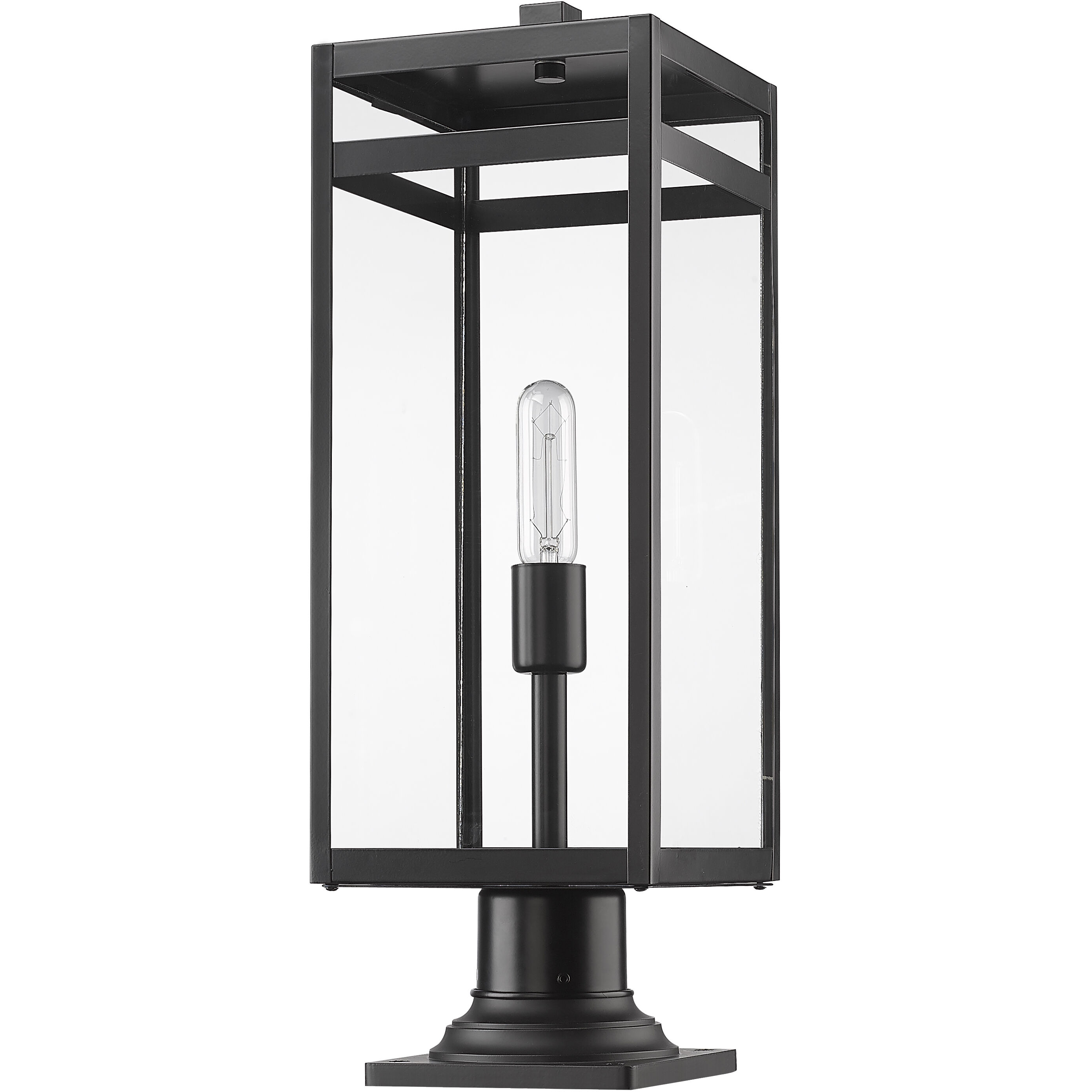 Nuri 1 Light 23.5 inch Black Outdoor Pier Mounted Fixture