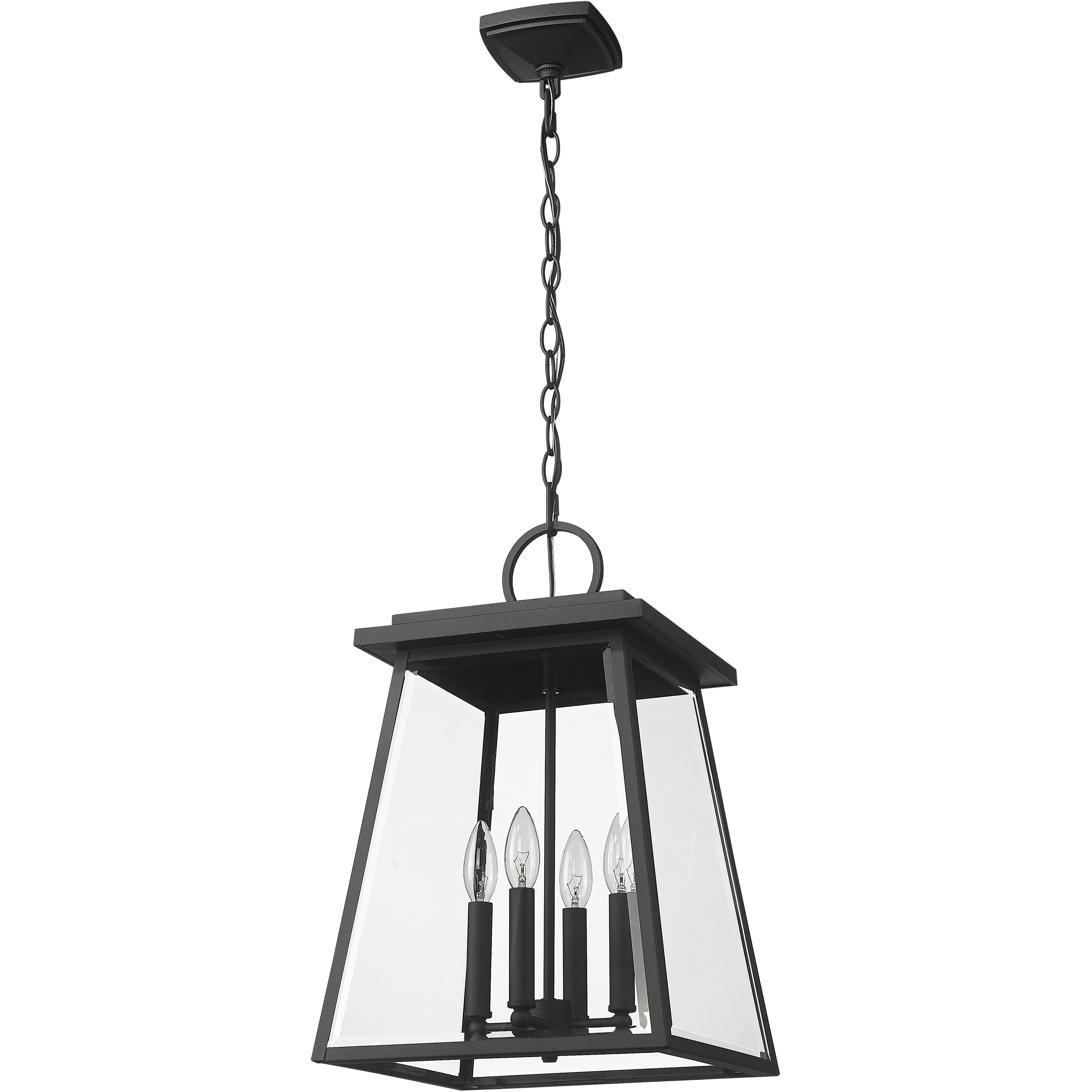Broughton 4 Light 12.5 inch Black Outdoor Chain Mount Ceiling Fixture