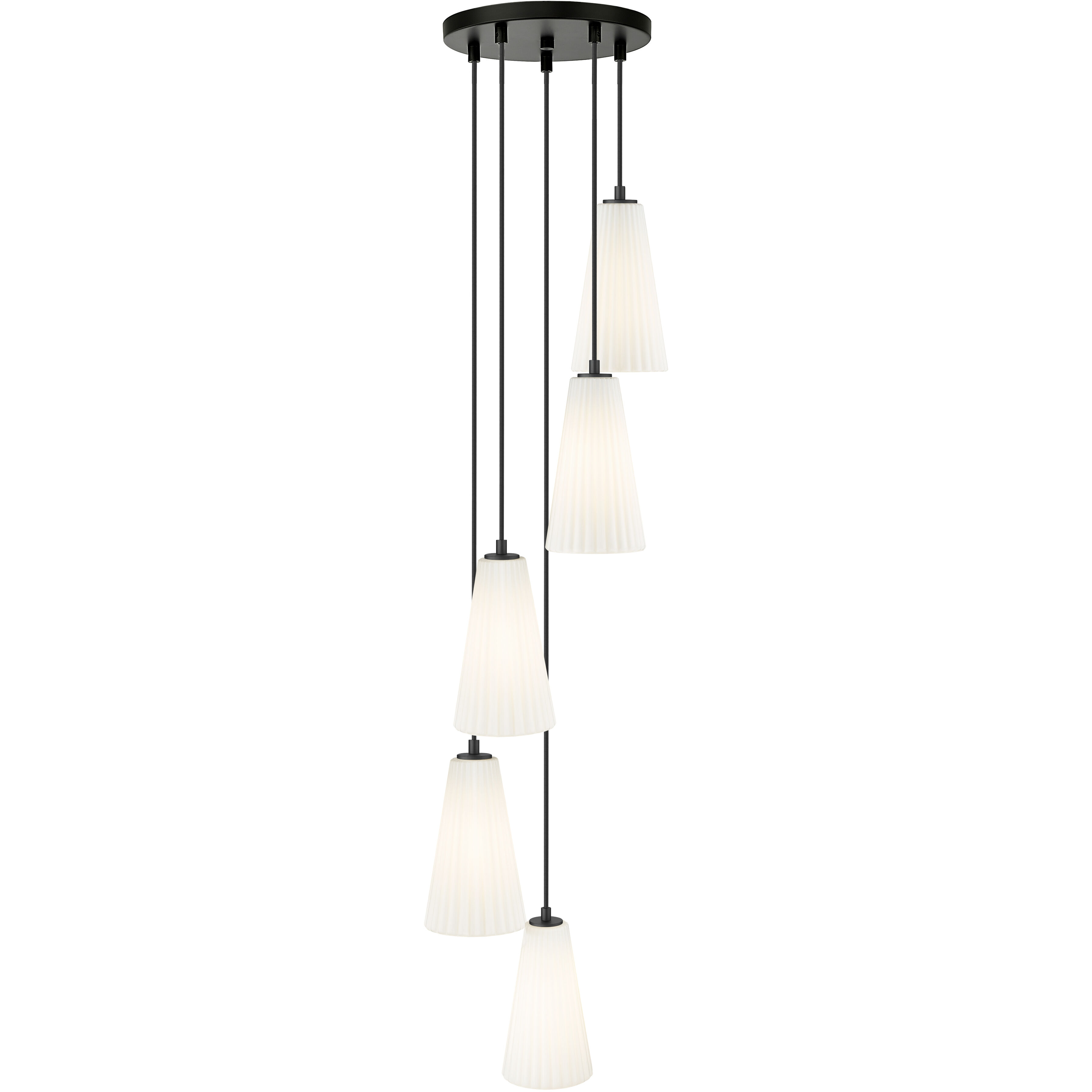Farrell 5 Light 12 inch Matte Black Chandelier Ceiling Light