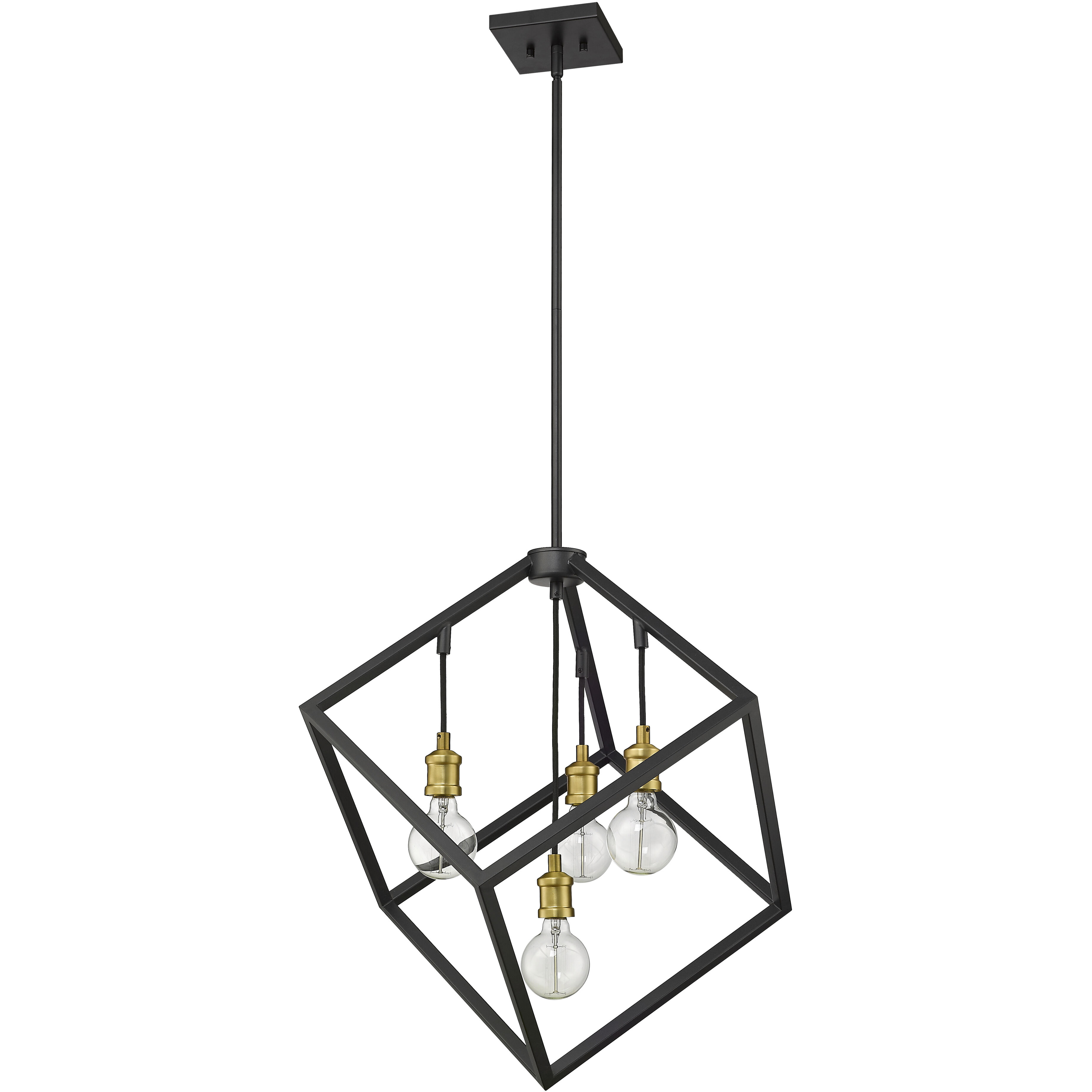 Vertical 4 Light 24 inch Bronze and Olde Brass Chandelier Ceiling Light