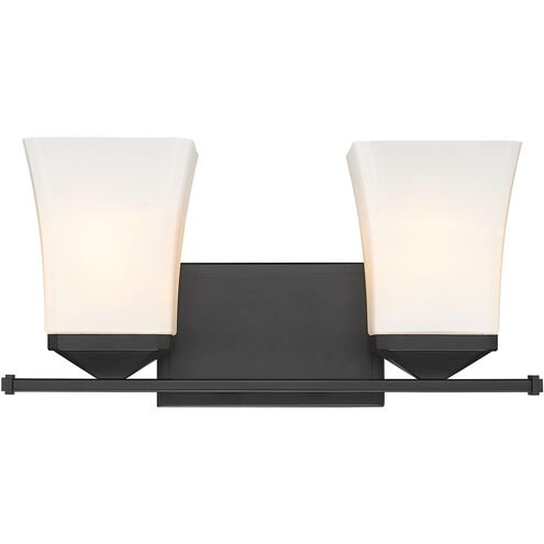 Darcy 2 Light 16 inch Matte Black Vanity Wall Light