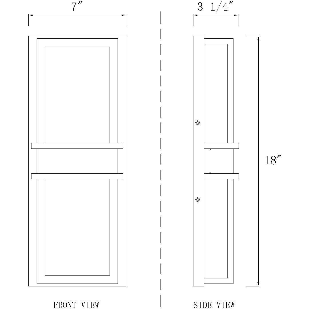 Eclipse LED 18 inch Black Outdoor Wall Light