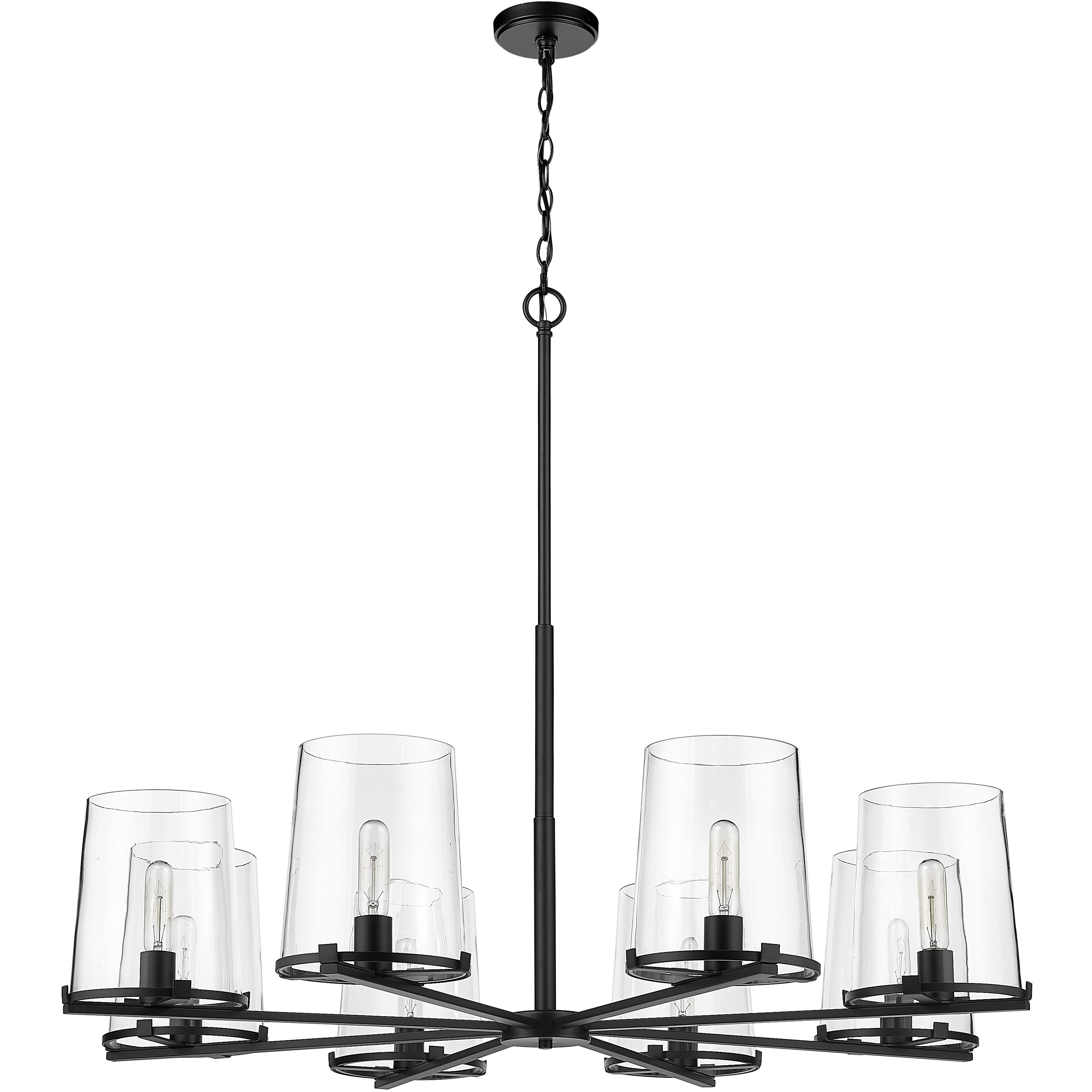Callista 8 Light 44 inch Matte Black Chandelier Ceiling Light