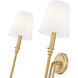 Jisele 2 Light 20 inch Rubbed Brass Wall Sconce Wall Light