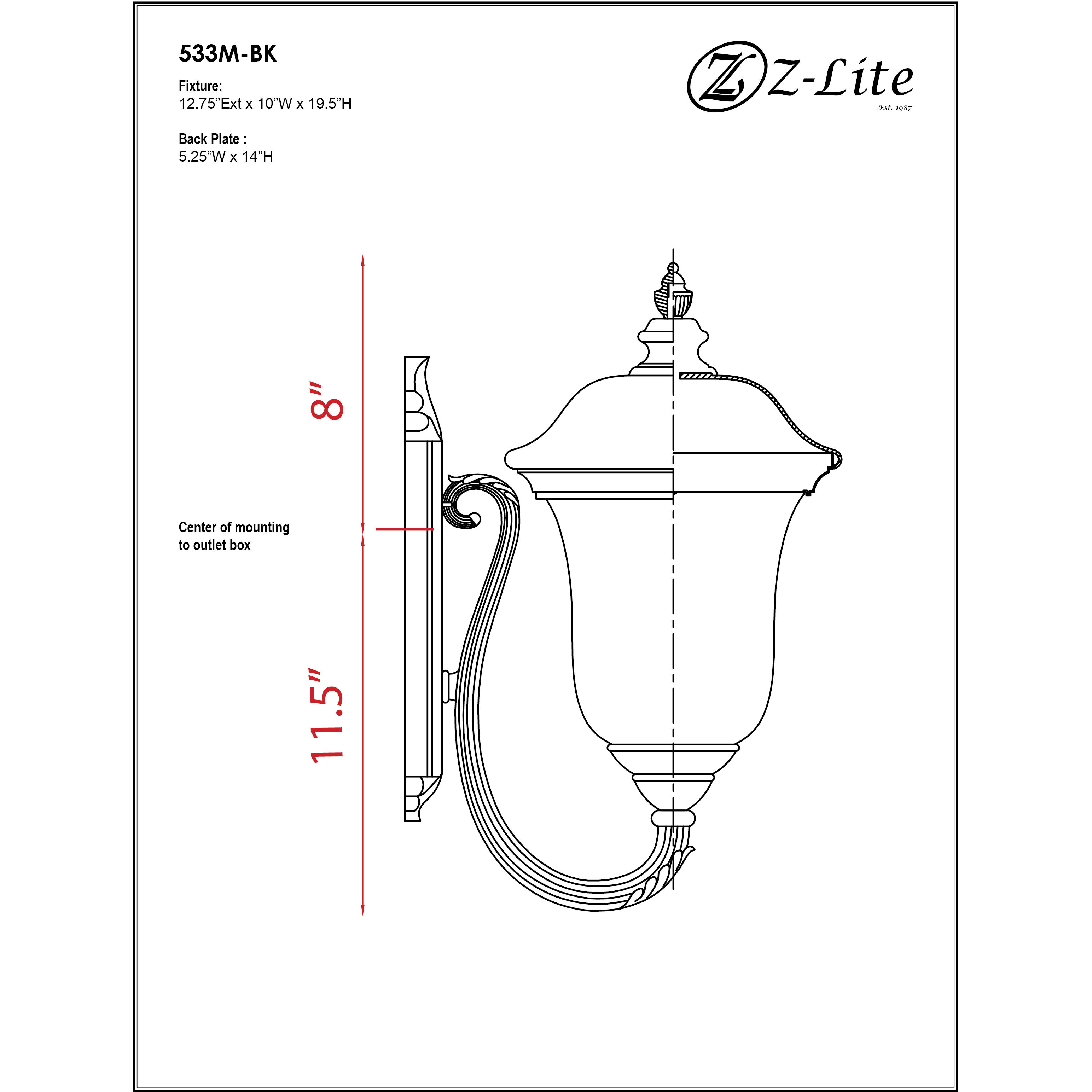 Armstrong 2 Light 19.5 inch Black Outdoor Wall Light