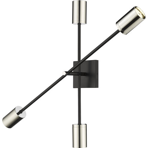Calumet 4 Light 4.5 inch Matte Black and Polished Nickel Wall Sconce Wall Light