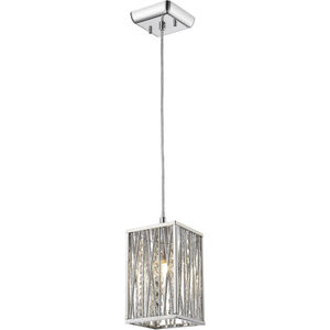 Terra 1 Light 4.72 inch Chrome Pendant Ceiling Light in 1.1