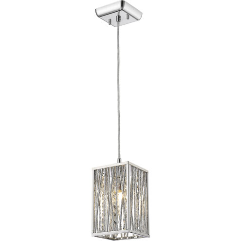Terra 1 Light 4.72 inch Chrome Pendant Ceiling Light in 1.1