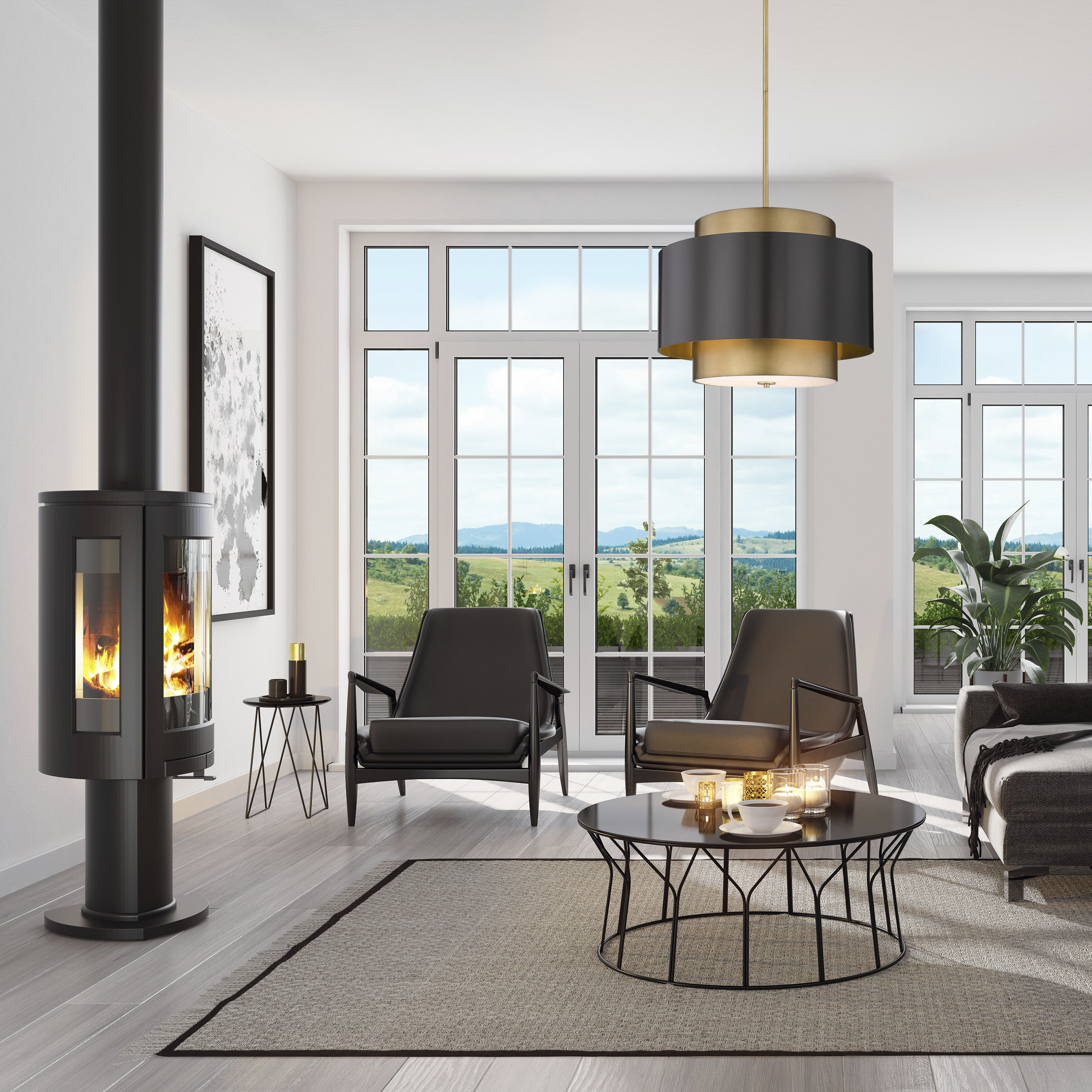 Harlech 3 Light 24.5 inch Bronze and Rubbed Brass Chandelier Ceiling Light in Bronze and Brass