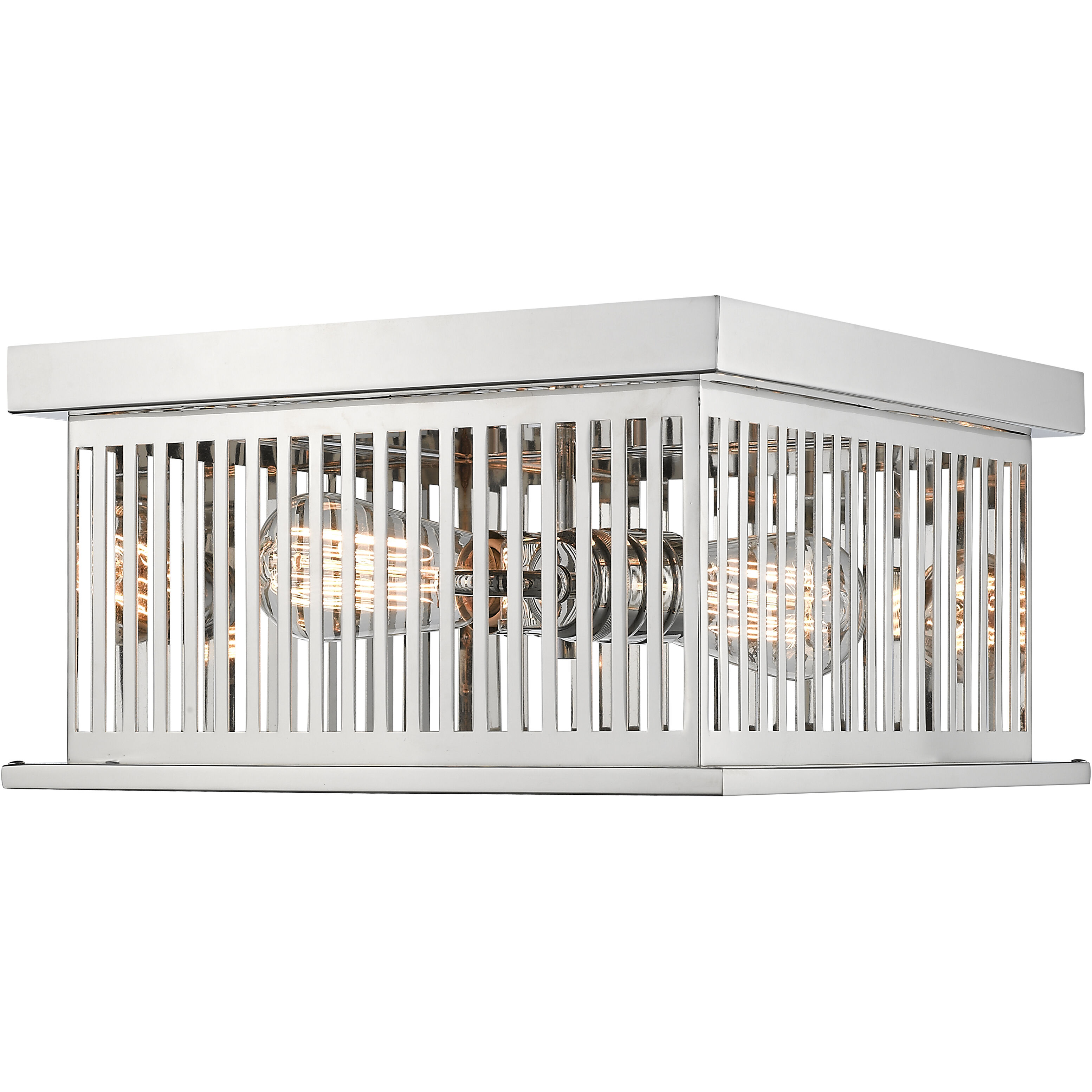 Camellia 2 Light 12 inch Polished Nickel Flush Mount Ceiling Light in Polished Nickel Steel