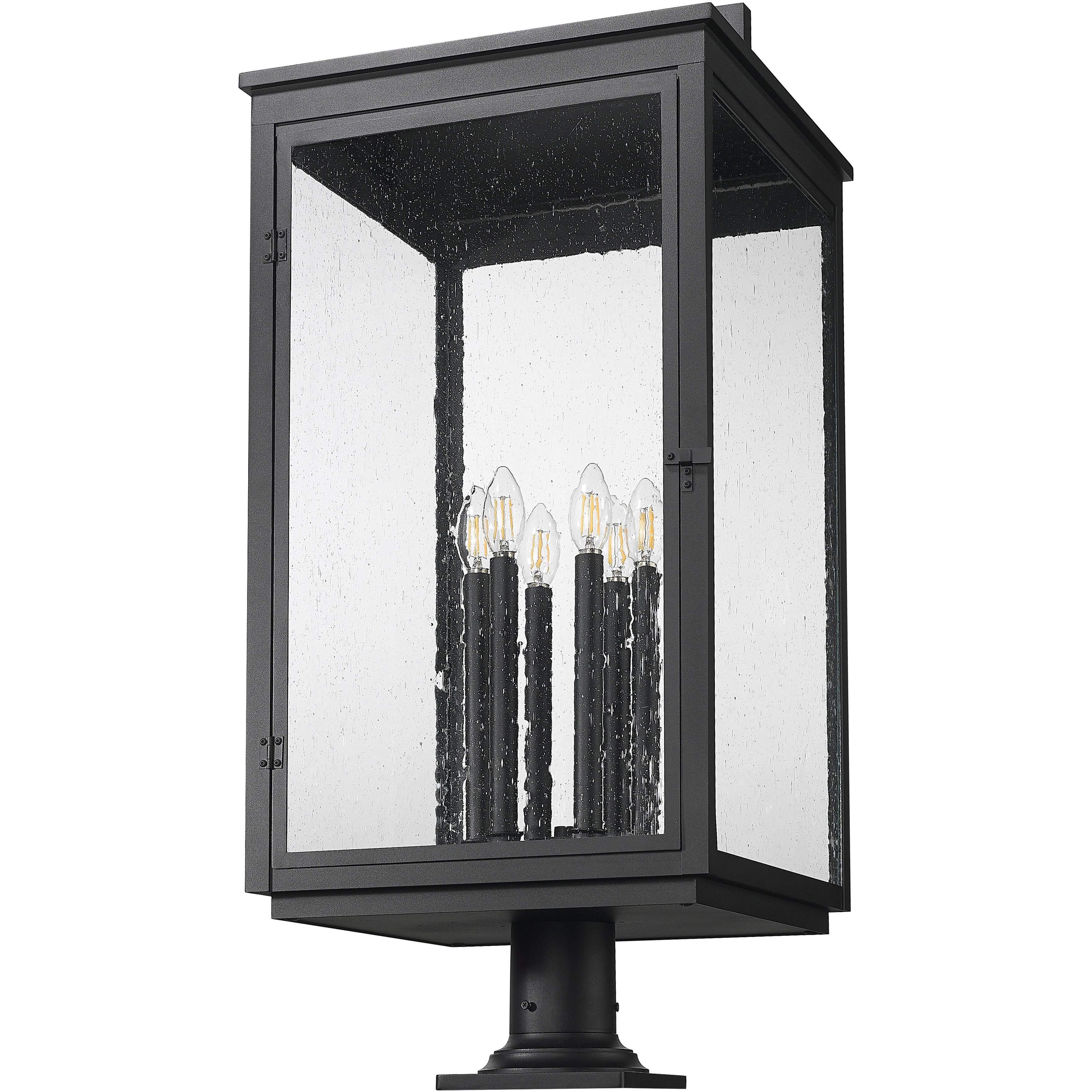 Hartwell 6 Light 34.75 inch Sand Black Outdoor Pier Mounted Fixture