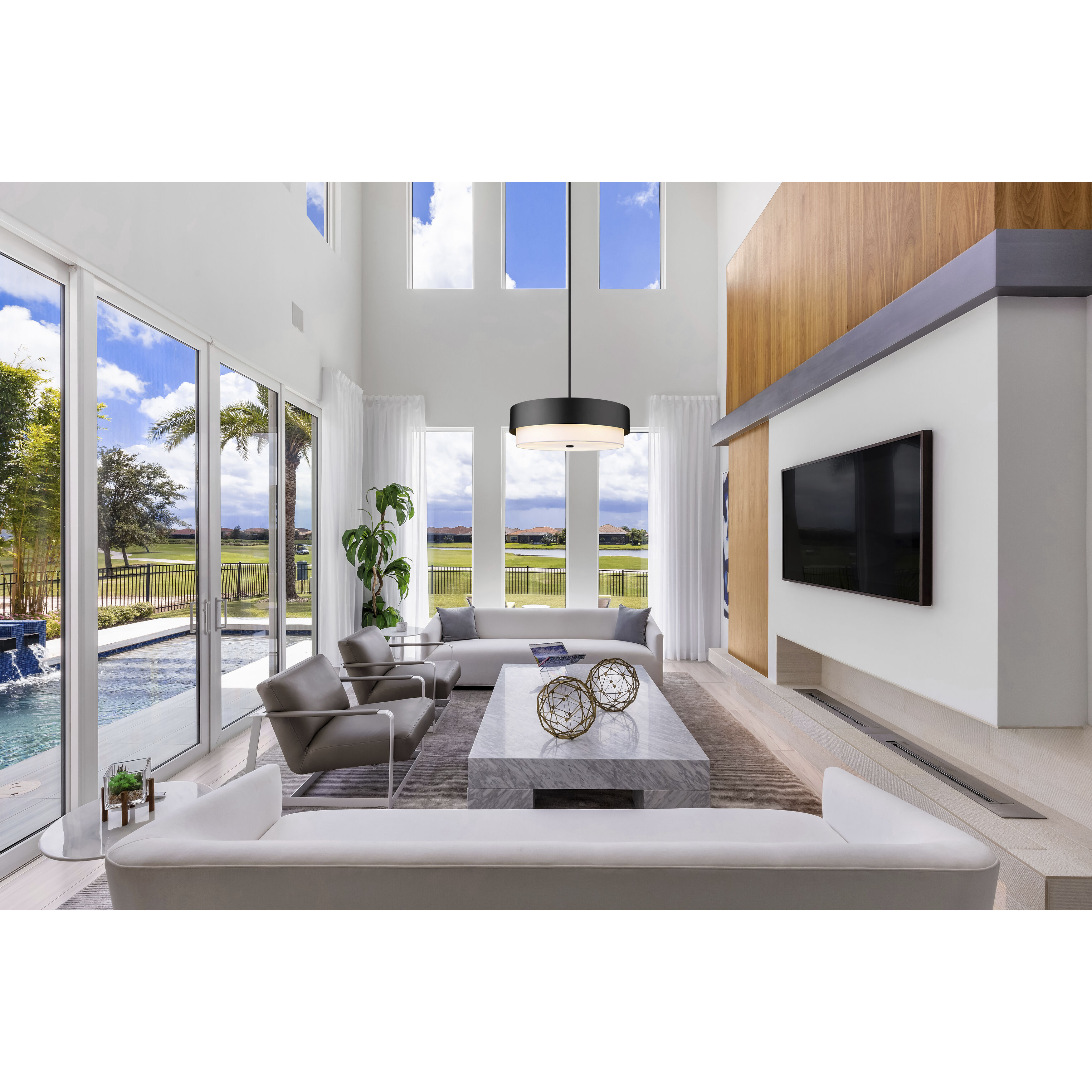 Counterpoint 6 Light 31.5 inch Matte Black Chandelier Ceiling Light