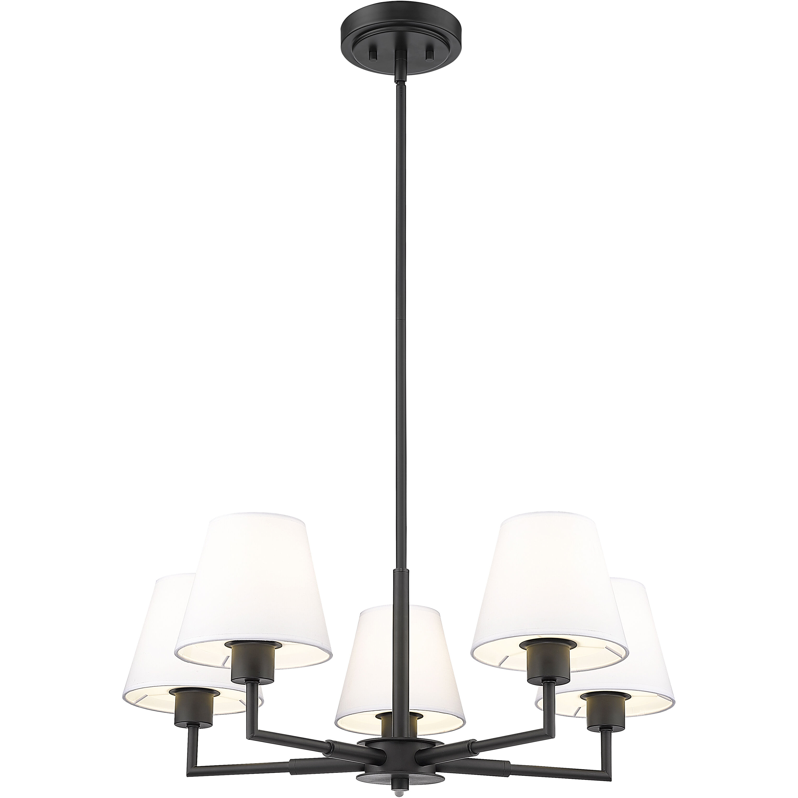 Leila 5 Light 26 inch Matte Black Chandelier Ceiling Light