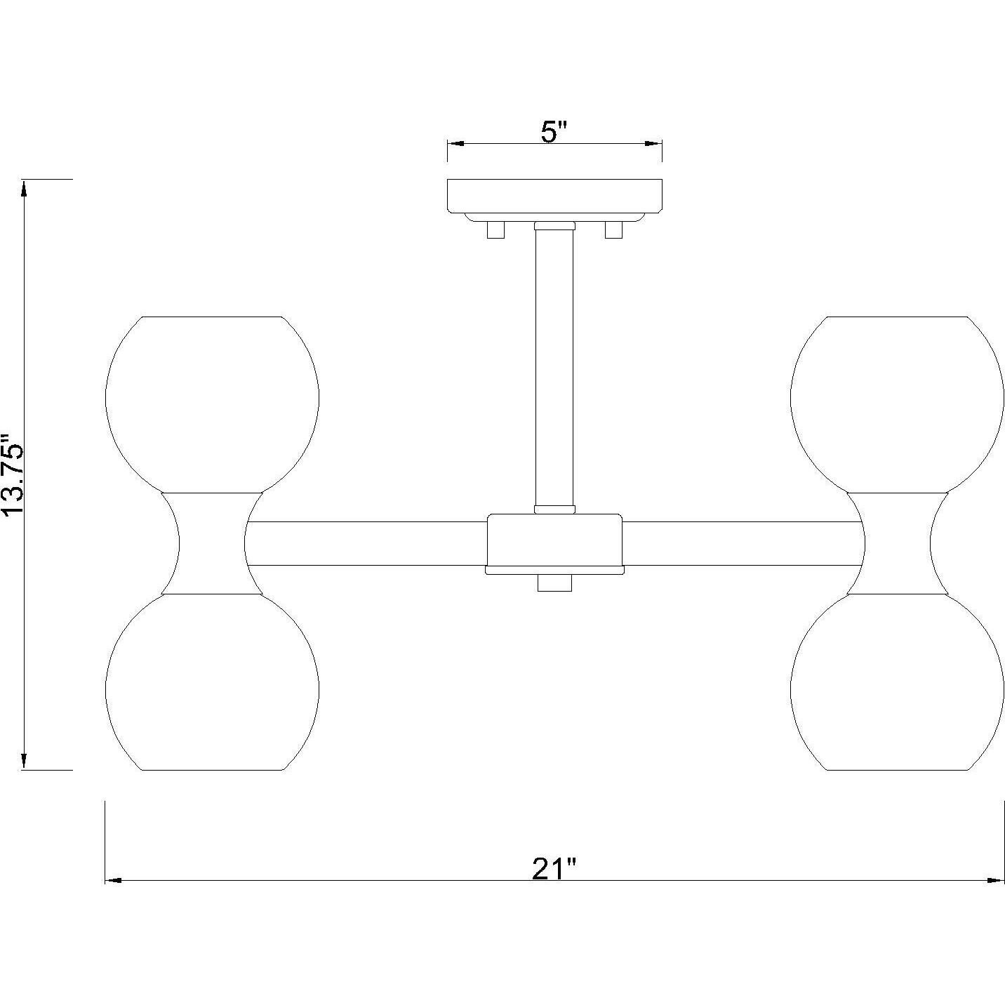 Artemis 10 Light 21 inch Modern Gold Semi Flush Mount Ceiling Light