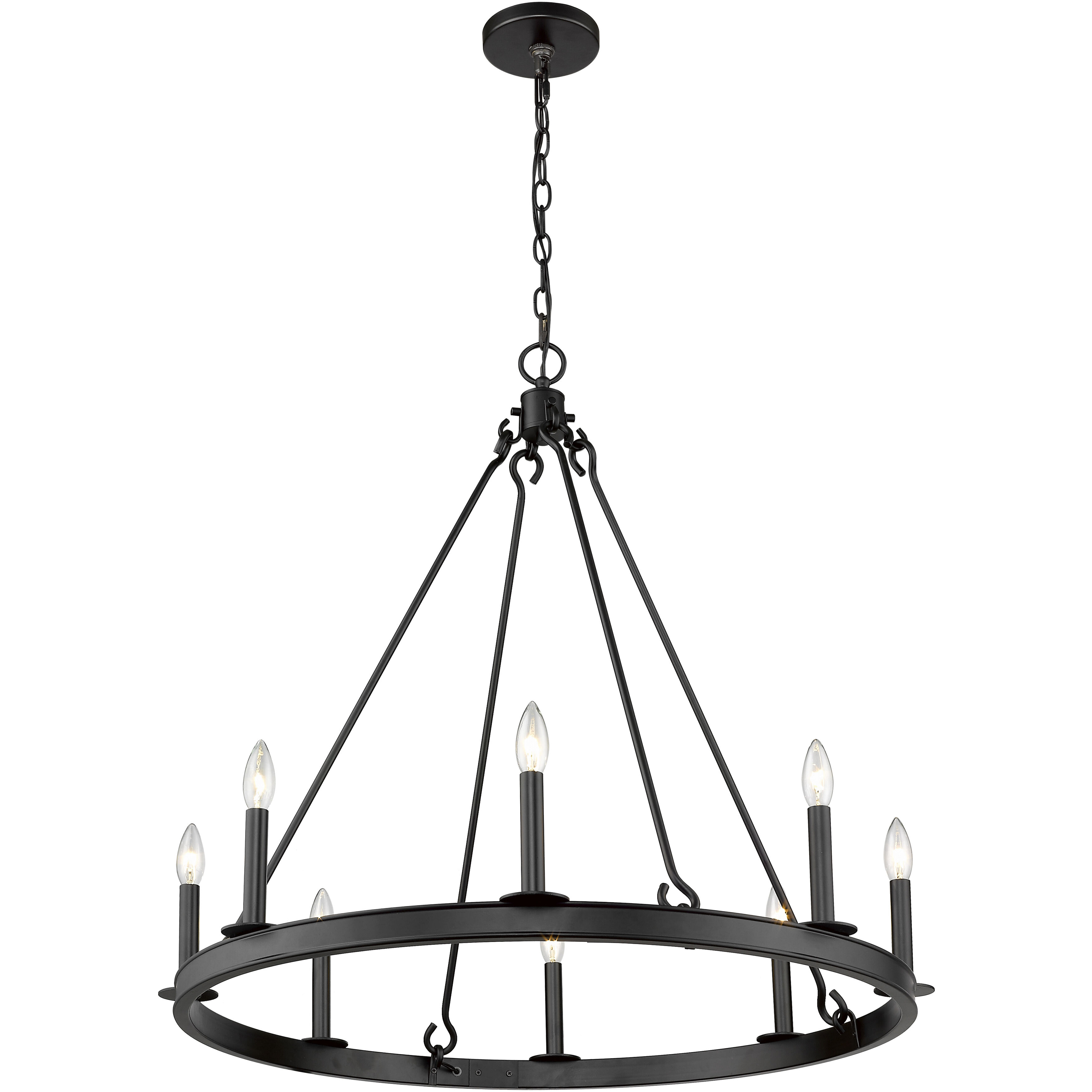 Barclay 8 Light 33 inch Matte Black Chandelier Ceiling Light