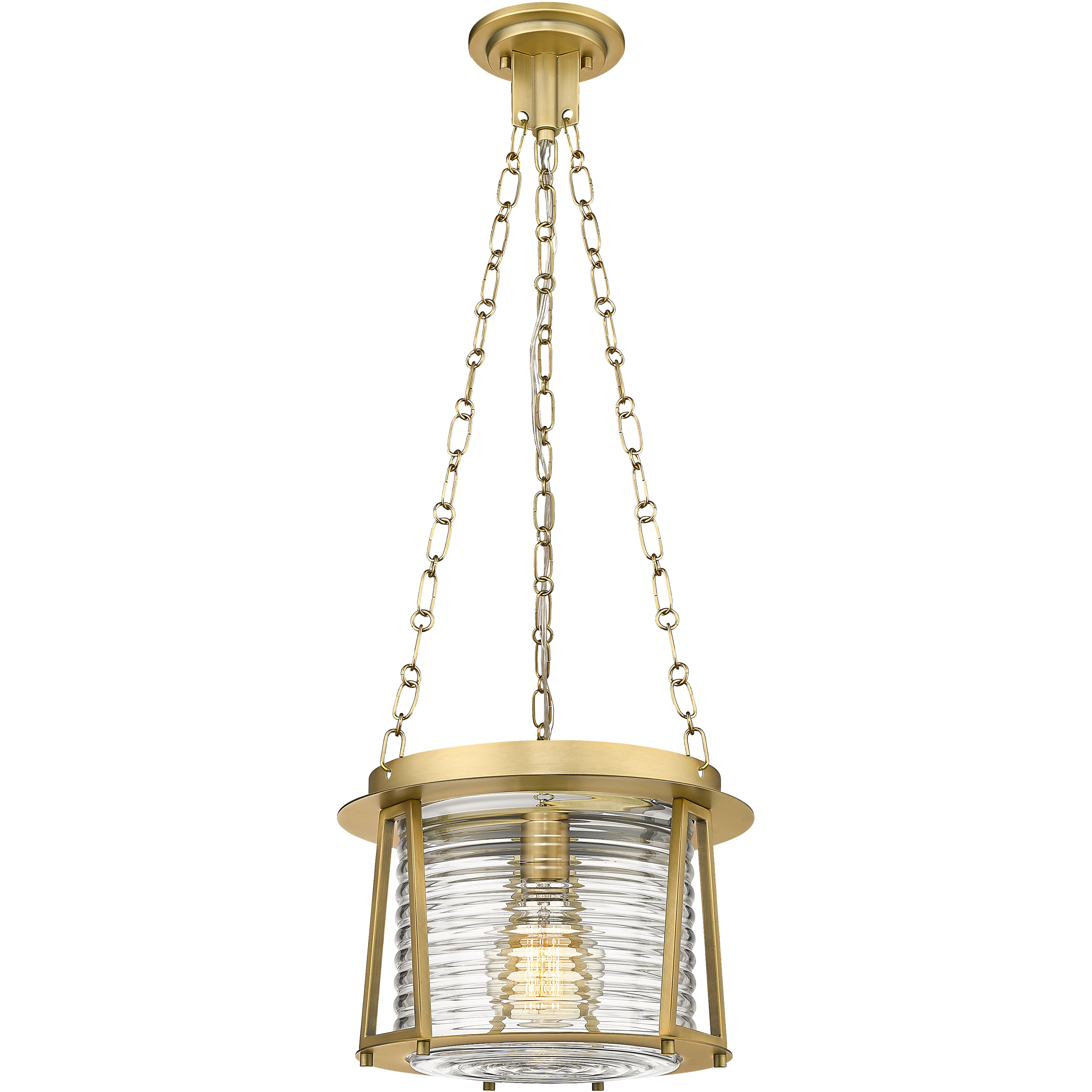 Cape Harbor 1 Light 13 inch Rubbed Brass Pendant Ceiling Light