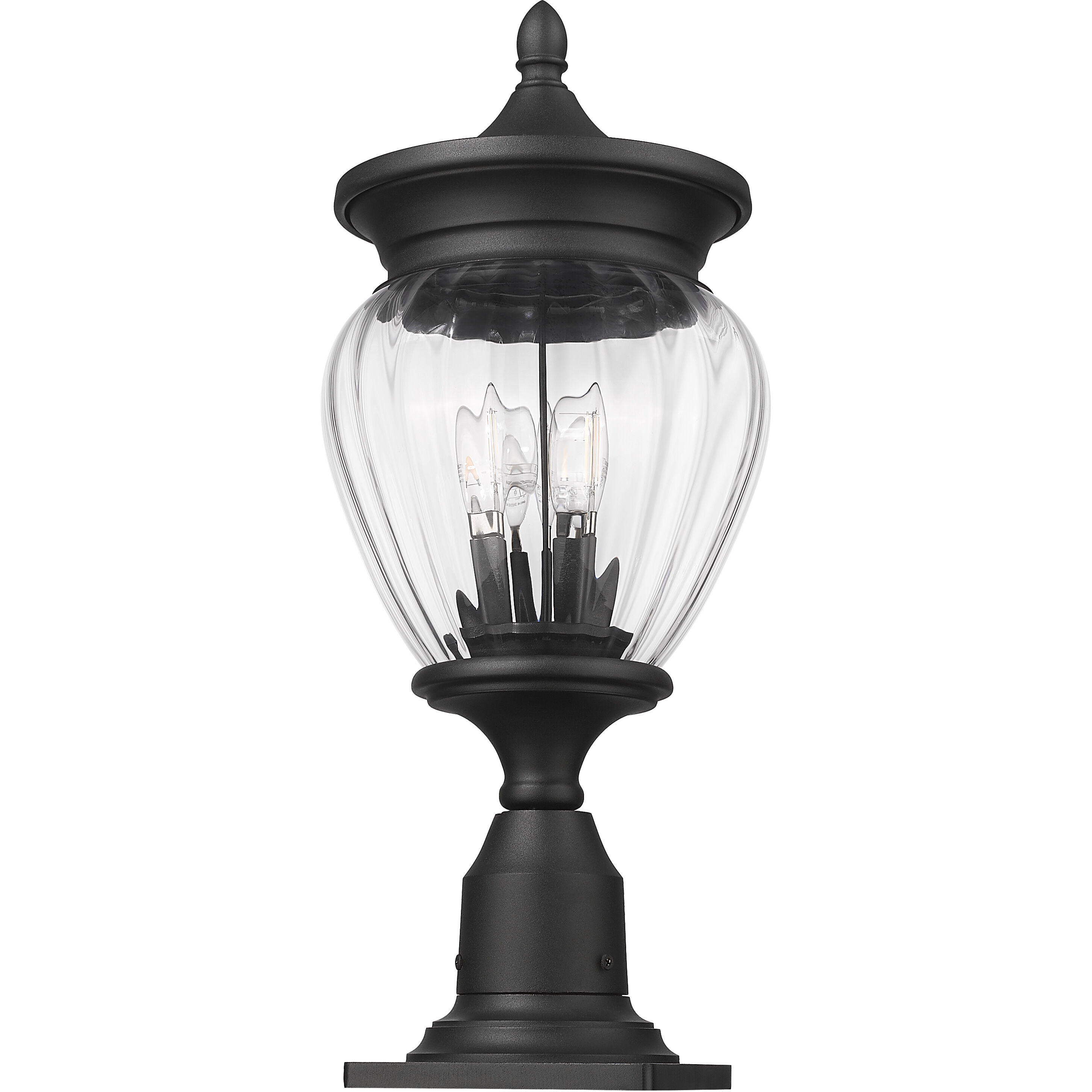 Davina 3 Light 22.25 inch Black Outdoor Pier Mounted Fixture in G9