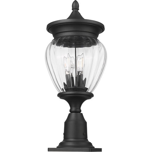 Davina 3 Light 22.25 inch Black Outdoor Pier Mounted Fixture in G9