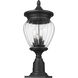 Davina 3 Light 22.25 inch Black Outdoor Pier Mounted Fixture in G9