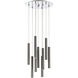 Forest LED 16 inch Chrome Chandelier Ceiling Light in Pearl Black Steel