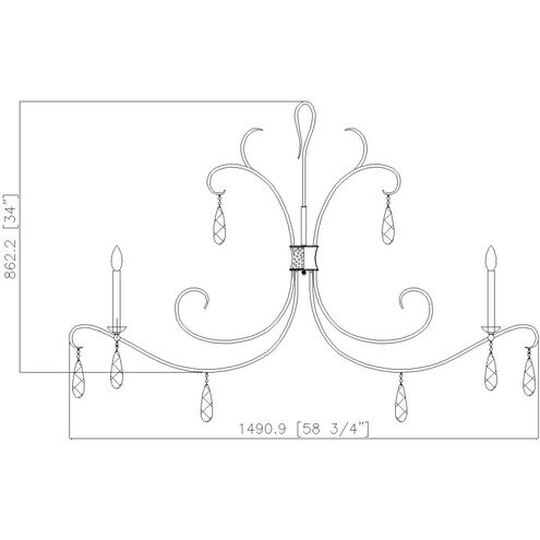 Amara 6 Light 58.75 inch Matte Black Chandelier Ceiling Light