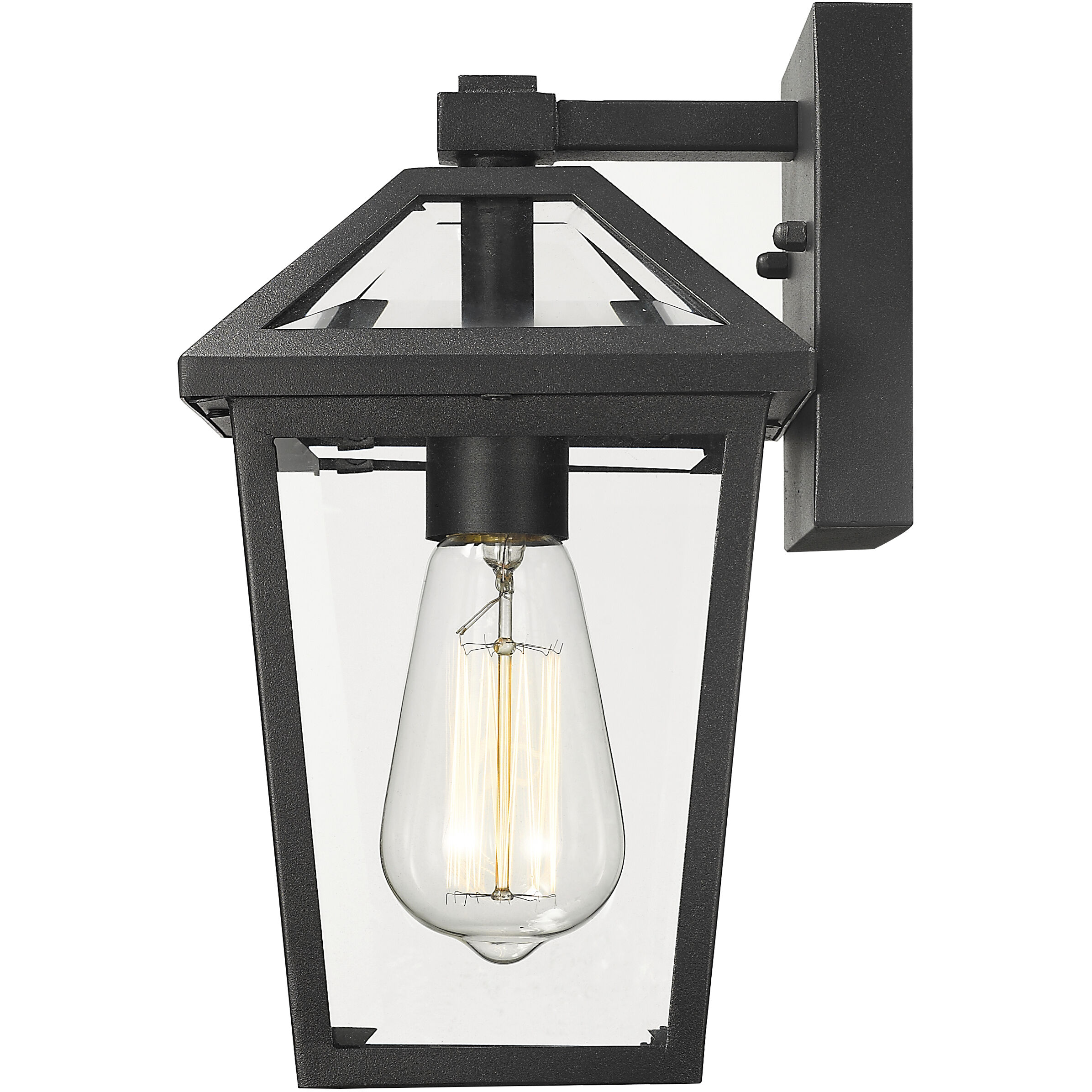 Talbot 1 Light 10.75 inch Black Outdoor Wall Light in Clear Beveled Glass