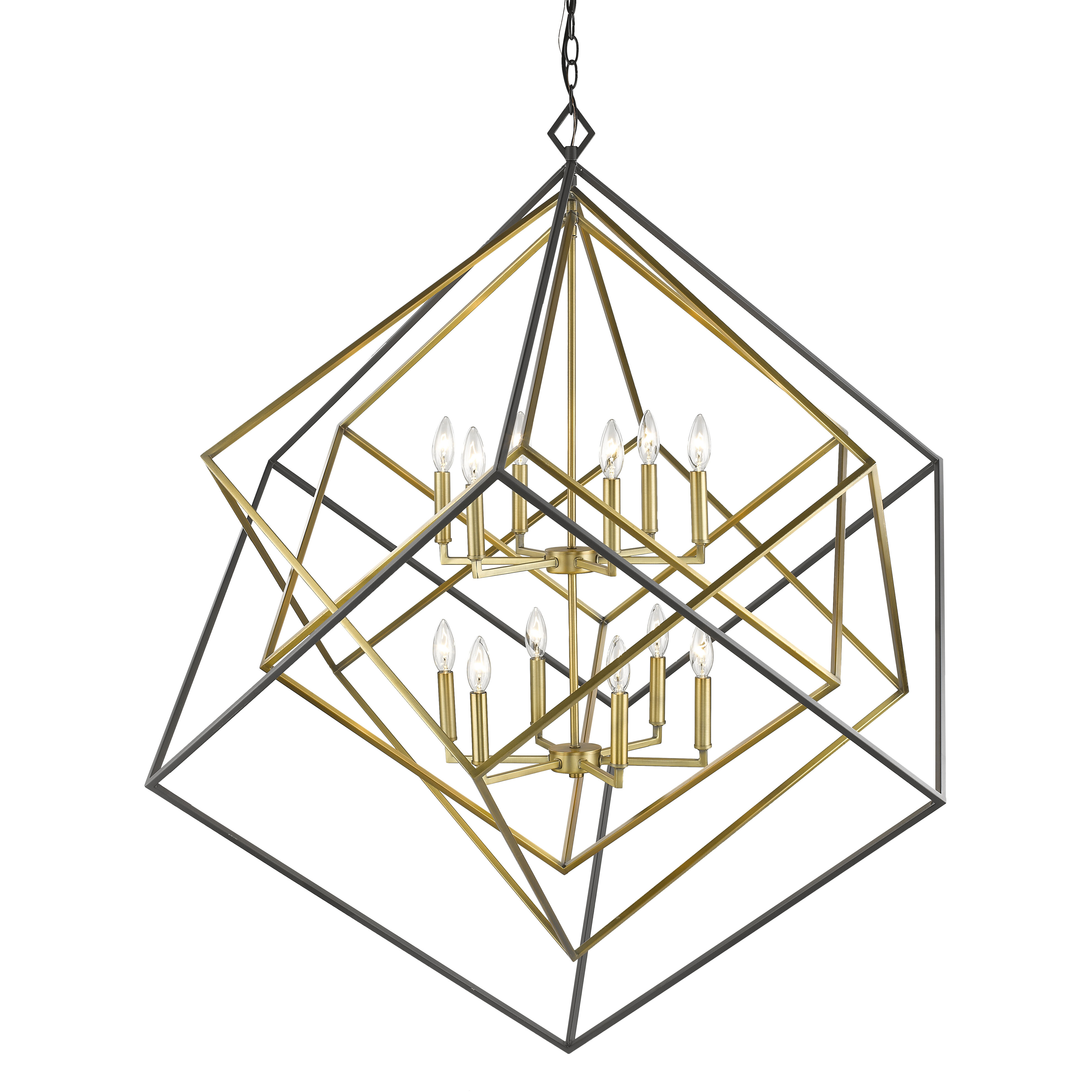 Euclid 12 Light 47.5 inch Olde Brass and Bronze Chandelier Ceiling Light