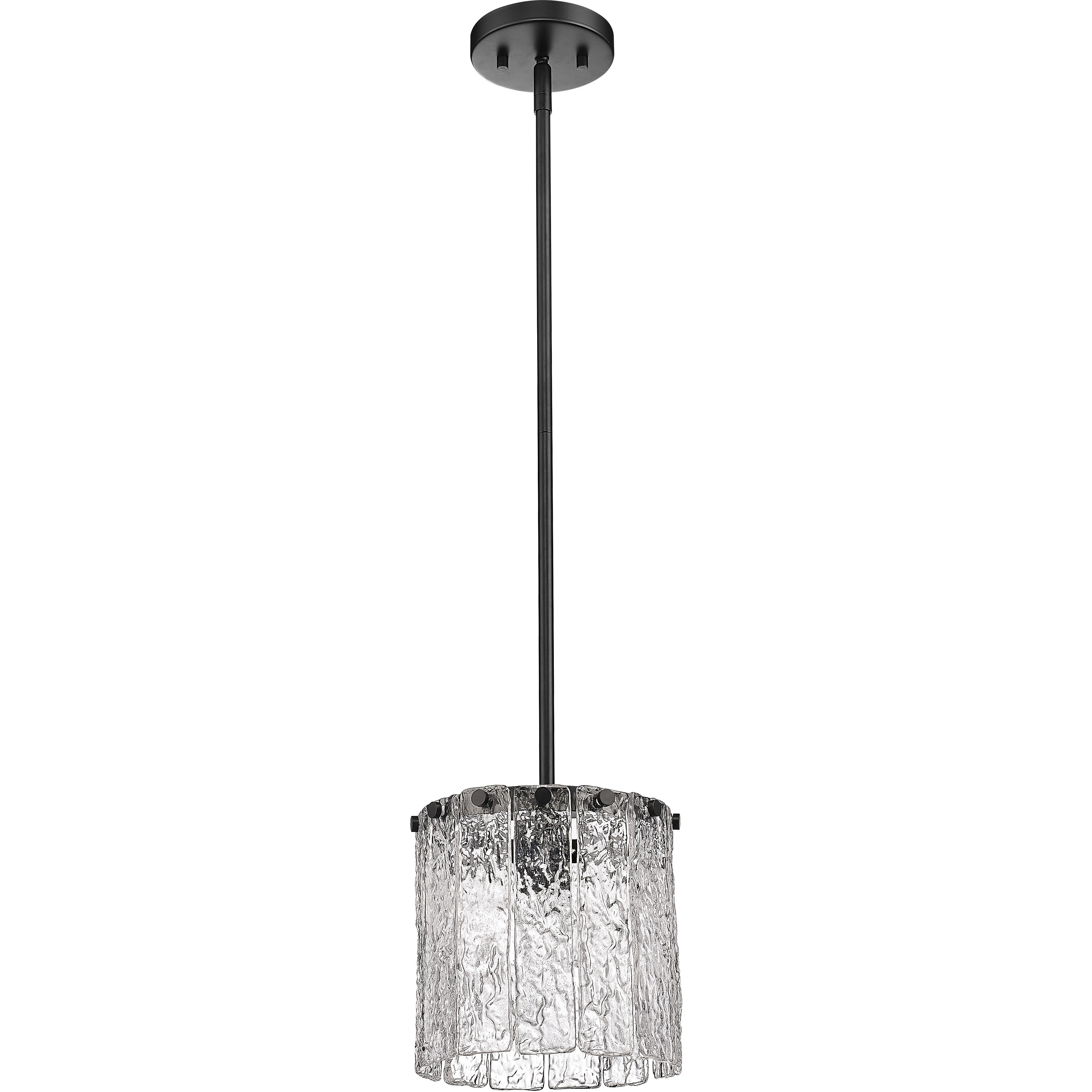 Glacier 1 Light 8.5 inch Matte Black Pendant Ceiling Light