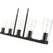 Titus 5 Light 44 inch Matte Black Linear Chandelier Ceiling Light