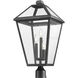 Talbot 3 Light 23.75 inch Black Outdoor Post Mount Fixture in Clear Beveled Glass