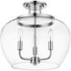 Joliet 3 Light 15.75 inch Chrome Semi Flush Mount Ceiling Light