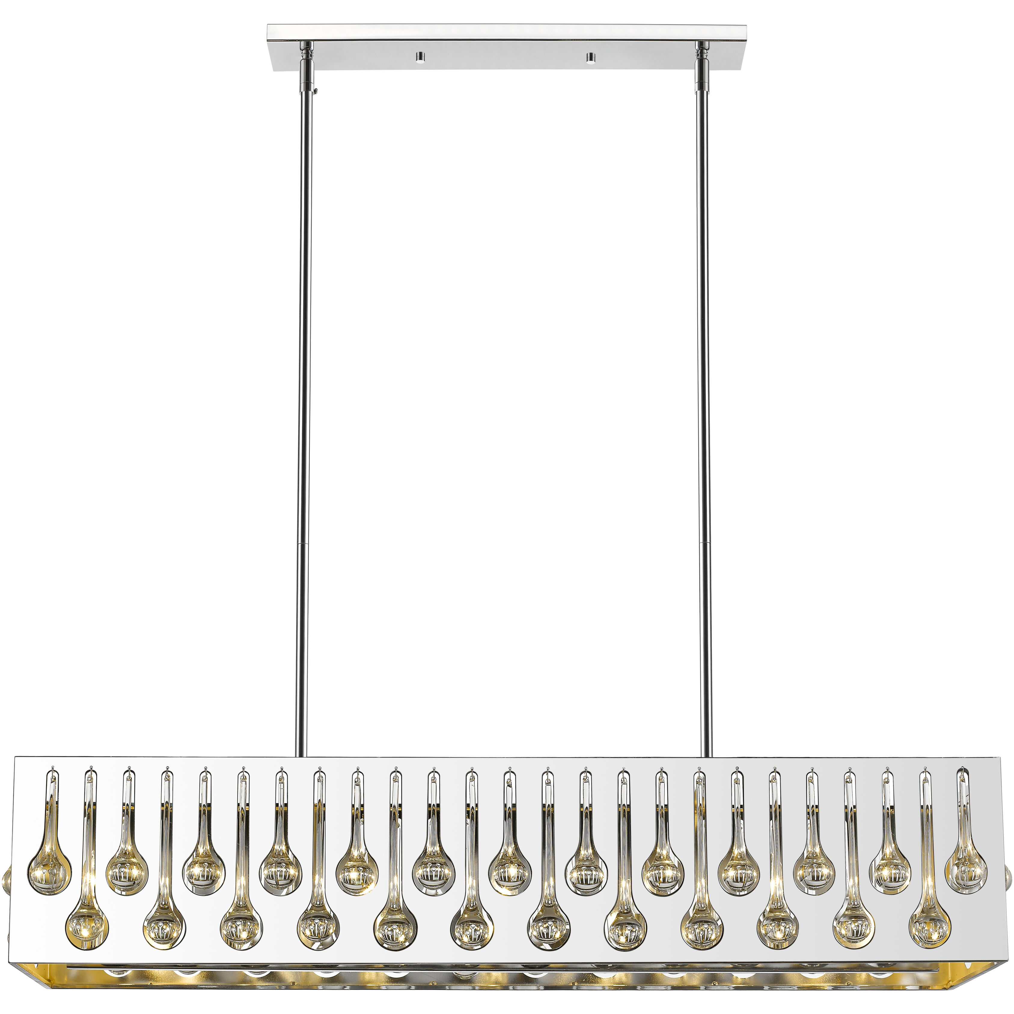 Oberon 7 Light 43 inch Chrome Linear Chandelier Ceiling Light